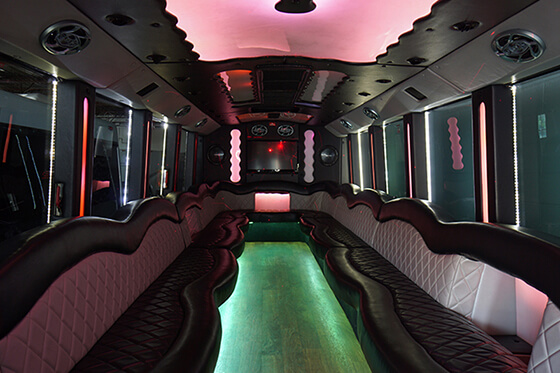 leather seating on the bus