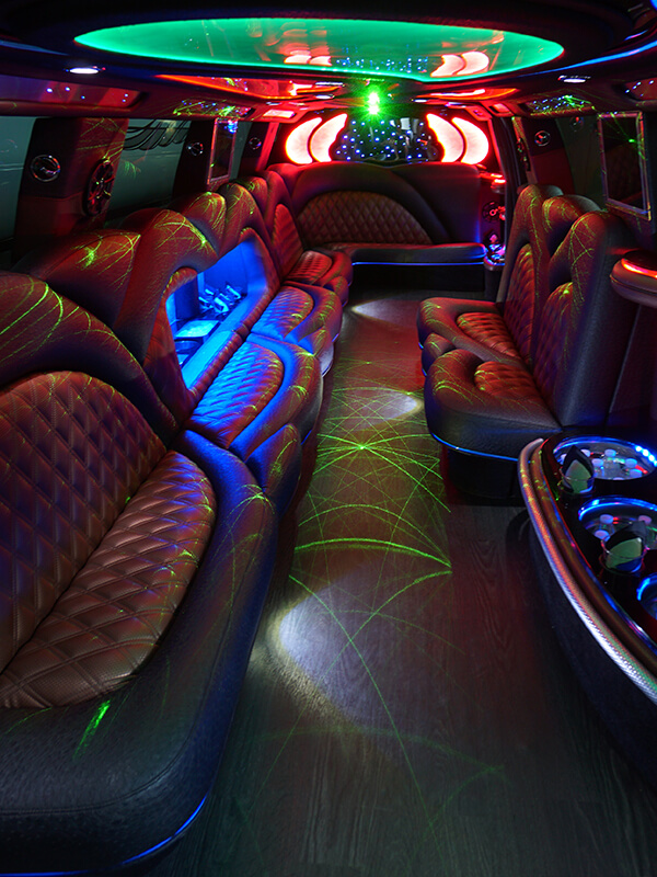 colorful limousine interior