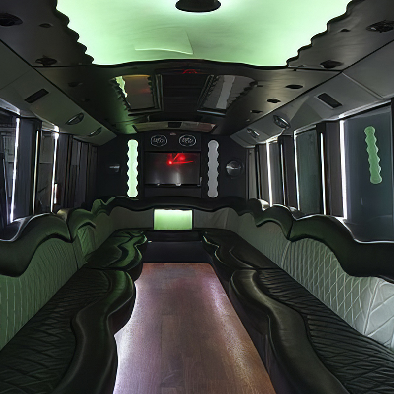elegant party bus with luxury amenities